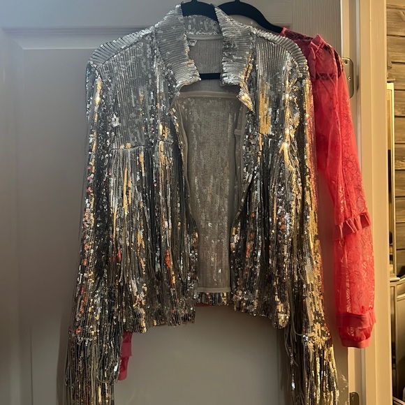 Sequin Bomber Jacket - Picture 1 of 4